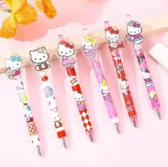 【サンリオ】ハローキティ①ボールペン黒インク0.5 6本セット おまけ付き