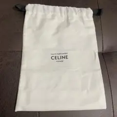 【美品】 CELINE セリーヌ 巾着袋　ホワイト　ロゴ入りのサムネイル