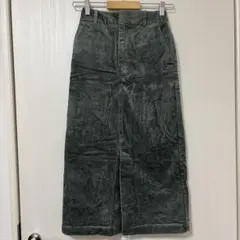 グローバルワーク　コーデュロイストレッチスカート　フェードグリーン　Sサイズ
