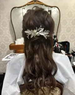 ウェディング ヘッドドレス シルバー