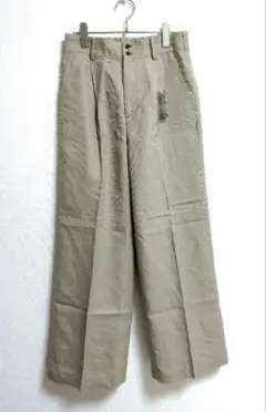 スローブイエナ　リネン混イージースラックス　ベージュ　38