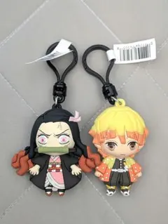 鬼滅の刃 バッグクリップ 我妻善逸 禰豆子 フィギュア キーホルダー