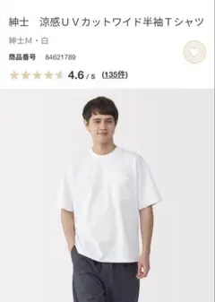 無印良品　涼感UVカットワイド半袖Tシャツ