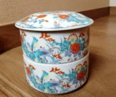 青緑色の花柄 蓋付き煮物椀 有田焼 - メルカリ