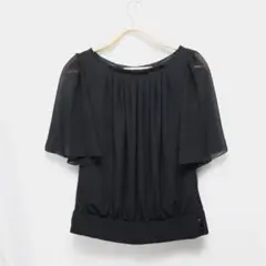 【値下げ】m's select　ブラック シフォンブラウス　高見え　Mサイズ