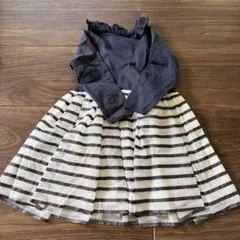 PETIT BATEAU ワンピース 24m ネイビー/ストライプ