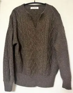 Ray BEAMS ケーブルニット ブラウン