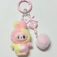 ラブブ　キーホルダー　2色うさぎ　ピンク黄色　labubu