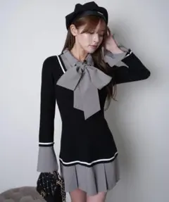 LIP SERVICE シャツドッキングプリーツワンピース