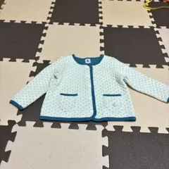 プチバトー水色ドット柄カーディガン 24m/86cm