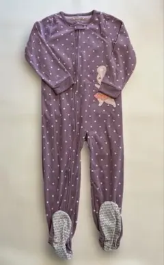 Carter’s パープル 水玉模様 フリースパジャマ 4T