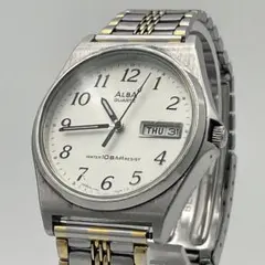 新品電池 SEIKO ALBA アルバ デイデイト コンビ メンズ 腕時計