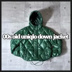00s old uniqlo down jacket green y2k