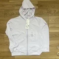 130 ユニクロ エアリズムUVカットフルジップパーカ 長袖 ライトパープル