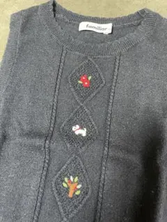 familiar ネイビー ノースリーブカーディガン 120cm