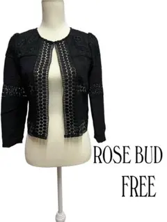 ROSE BUD カーディガン ボレロ　長袖　ブラック　フリーサイズのサムネイル