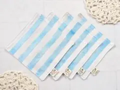 ★sale【布製コースター】ブルーストライプ４枚セット