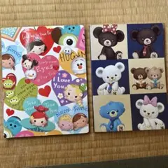 ブック型　付箋２個セット　ディズニー　ツムツム