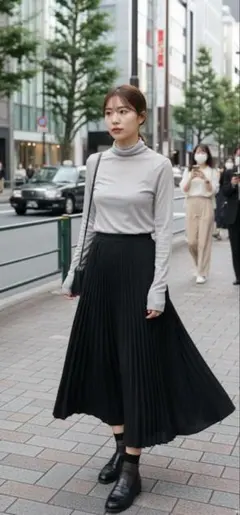 新品未使用　ライトグレー タートルネック 長袖Tシャツ