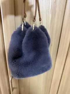 ファー巾着ハンドバッグ