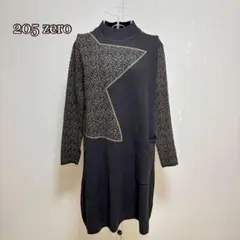 ⚫︎美品【205 zero カラバサ】ハイネックニットワンピース 星　ゆったり