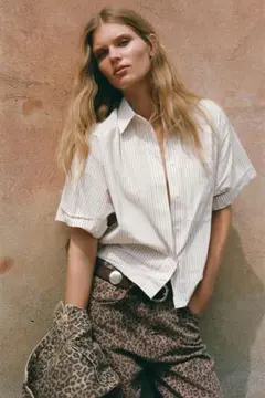 ZARA ポケット ポプリンシャツ M