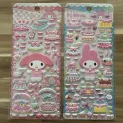 マイメロ　着せ替えぷっくりシール　2枚セット　海外公式ライセンス品