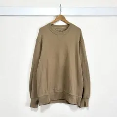 UNIQLO スウェットトレーナー L ベージュ 長袖 ゆったり 体型カバーのサムネイル