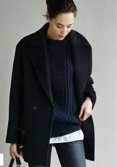 美品　40 ウールアンゴラビーバー ショートコート　23区