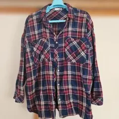 ハトマ　&H 赤青チェック 長袖シャツのサムネイル