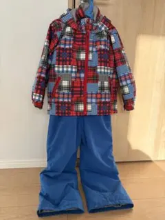 nima 子供用スキーウェア 赤青チェック110cm