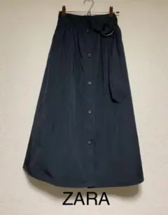 ロングスカート ブラック　XS ZARA フレアスカート