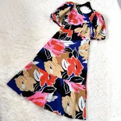 テッドベイカー フローラルプリントドレス 0 ロング ワンピース 花柄 フレア