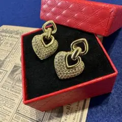 ヴィンテージ デザイン　アクセサリー　ゴールド　ハート　ピアス　イヤリング