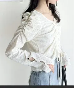 mily bilet 薄手の長袖ドロストカットソー　XL 新品タグ付きのサムネイル