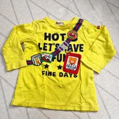HOTBISCUITS イエロー 長袖 Tシャツ キャラクター付き
