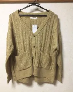 新品　サマンサモスモスブルー　ケーブルニットカーディガン