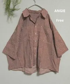 ANGIE ストライプ柄 半袖シャツ オーバーサイズのサムネイル