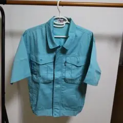 水色 半袖ワークシャツ Sサイズ