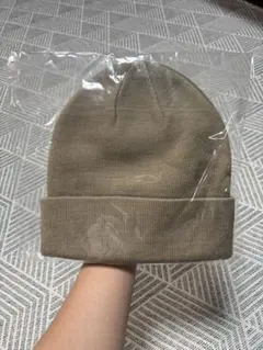 ベージュ リブ編み ニット帽 新品未使用