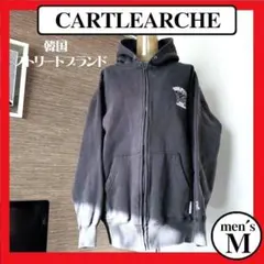 M　メンズ　CARTLEARCHE　極厚手　フルジップパーカー　グレー　韓国