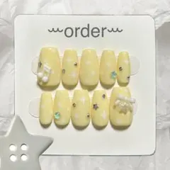 【オーダー専用ページ】 ネイルチップ つけ爪 韓国 ドット 音符 ウィッシュコア