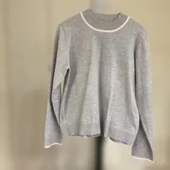 グレー クルーネック セーター 長袖
