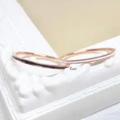 極細ローズゴールド ステンレスリング ステンレス指輪 ピンキーリング ペア