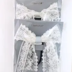 ヘアゴム　ハンドメイド　リボン　レース