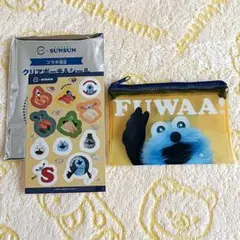 スシローパペットスンスンコラボ限定 クリアポーチ&シール