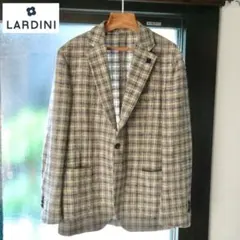 LARDINI ウール混 チェック柄3Bジャケット サイズ52 イタリア製のサムネイル
