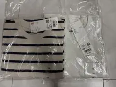 Tシャツ 2枚セット 100cm ホワイト・ストライプ