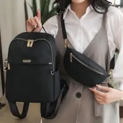 リュック レディース 2way マザーズリュック レディースリュック 新品 黒色のサムネイル