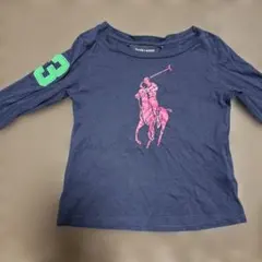 RALPH LAUREN 2T ロンT ワッペン ネイビー